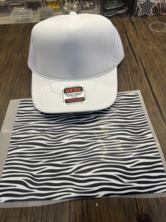 Zebra Single Hat Bill DTF Prints