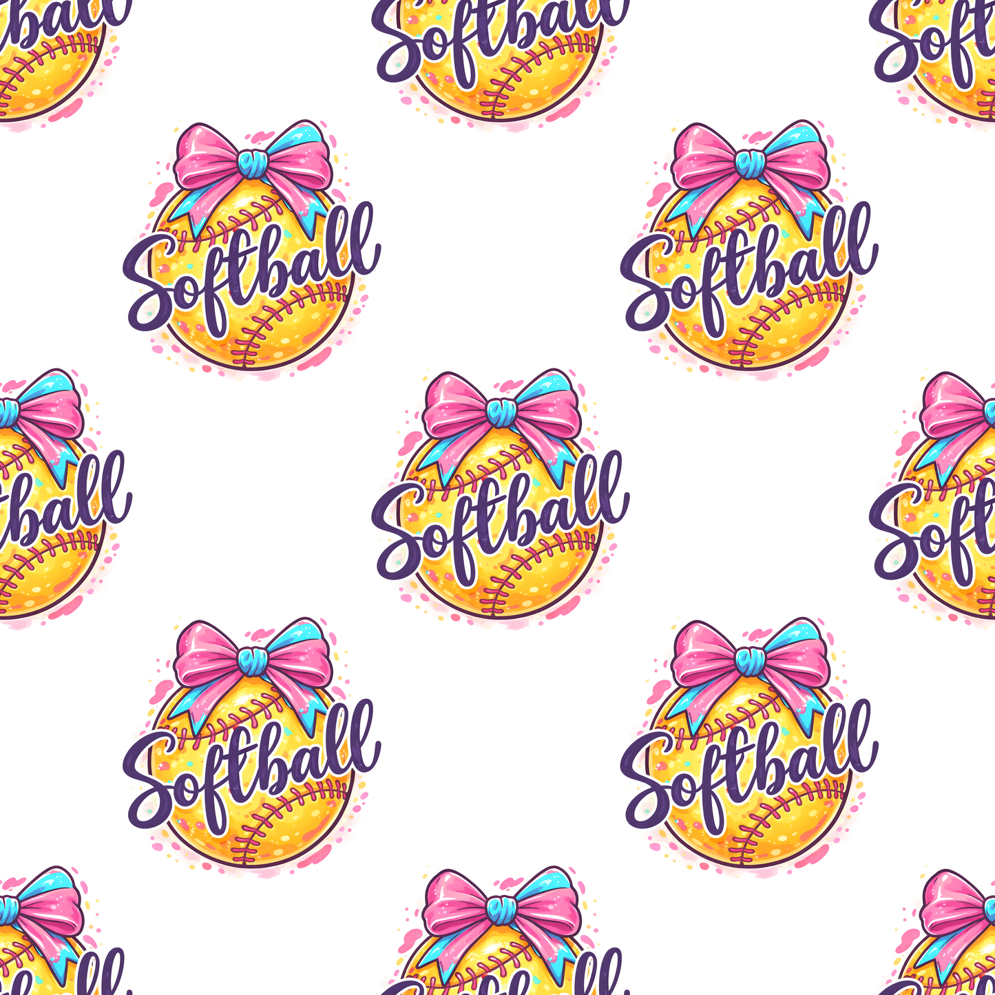 Softball Bows Single Hat Bill DTF Prints