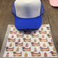 Patriotic Weenie Dog with Mustard Single Hat Bill DTF Prints