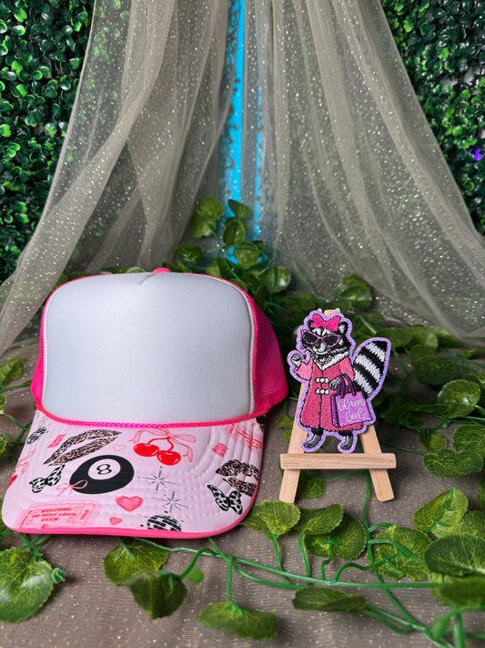 Glam Girl Raccoon Hat Patches Wholesale