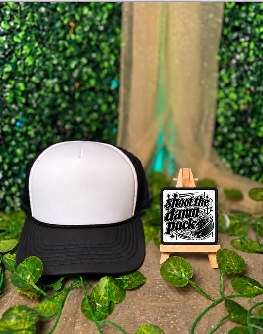 Shoot The Damn Puck Custom Hat Patch Wholesale