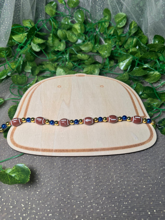 Football Chain Blue and Gold  Hat Chain Wholesale