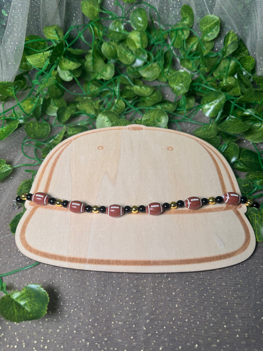 Football Chain Black and Gold  Hat Chain Wholesale