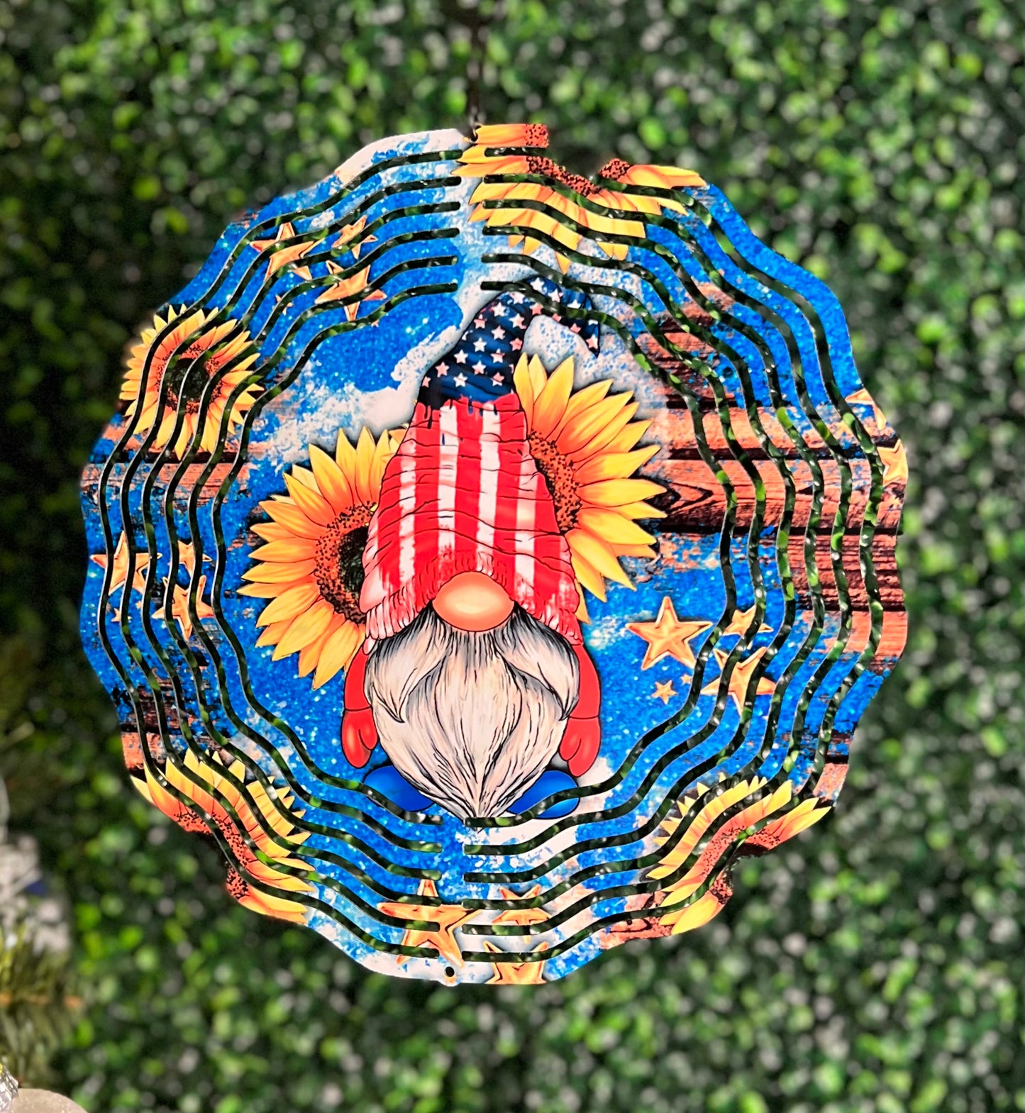 Patriotic Gnome Wind Spinner